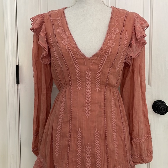 Free People Blush long sleeve size Medium dress - Picture 2 of 7